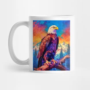 Majestic Eagle Silhouette: Freedom's Colors Mug